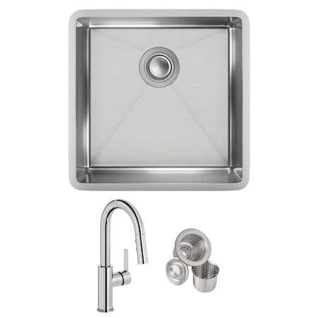 Elkay Undermount Sink, Undermount Mount, Polished Satin Finish ECTRU17179TFCC